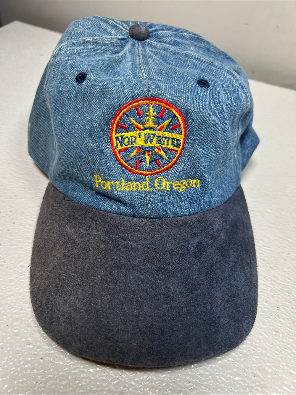 Vintage Portland, Oregon Denim & Charcoal Baseball Cap